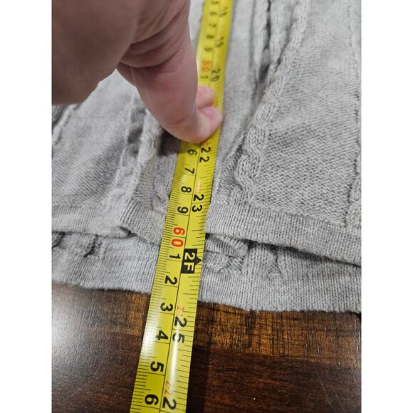 Y2K Croft & Barrow Gray Ribbed Button Cardigan Womens M Cotton Sweater - Picture 7 of 7